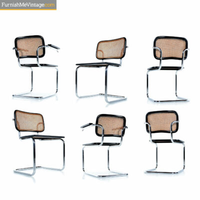 chrome and black Breuer Cesca chairs