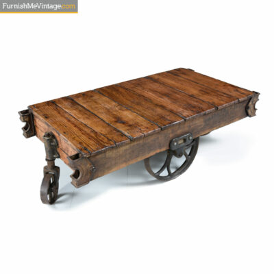 antique industrial rail cart