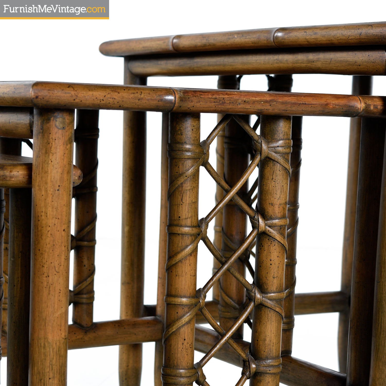 vintage bamboo nesting tables