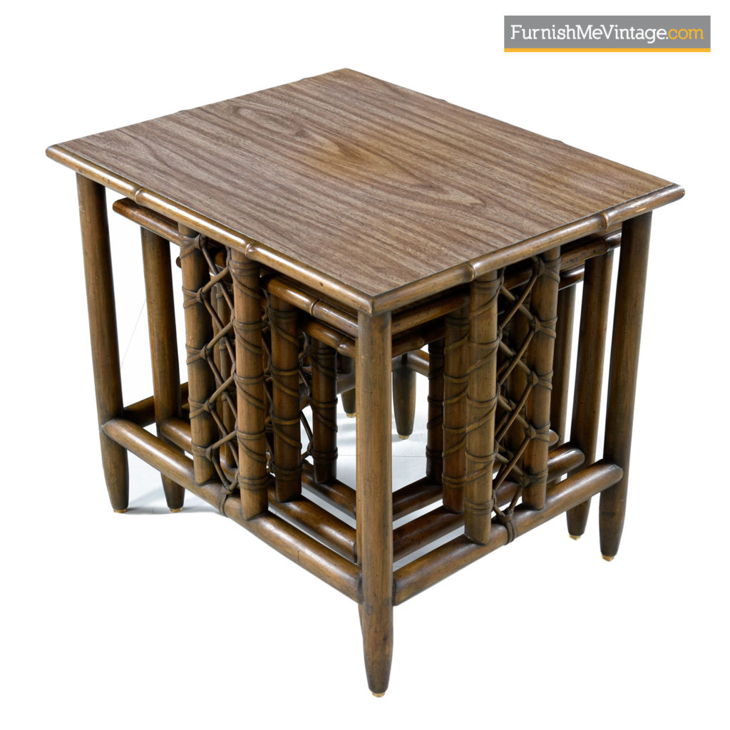 vintage bamboo nesting tables