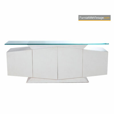 faux marble post modern credenza