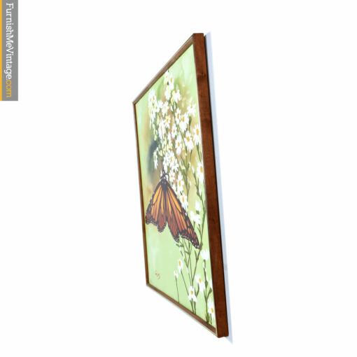 green orange butterfly painting