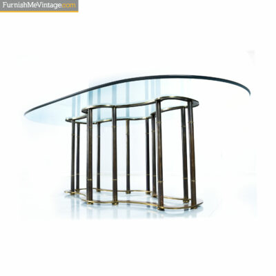 mastercracft racetrack brass glass table