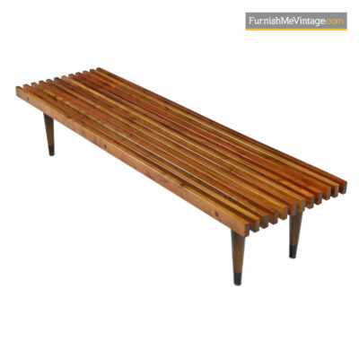 mid century modern slat bench
