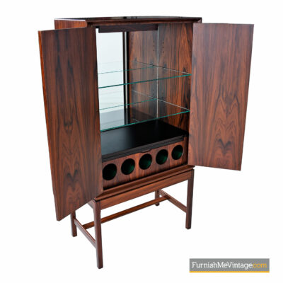 scandinavian modern rosewood liquor cabinet