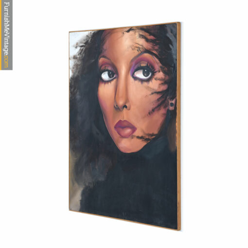 Cher Painting in Black Top by Freda Hunt