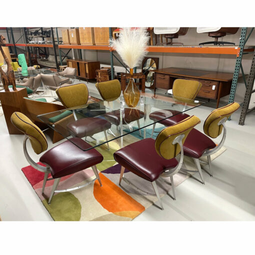 Jordan Mozer burgundy dining chairs Disney Quest