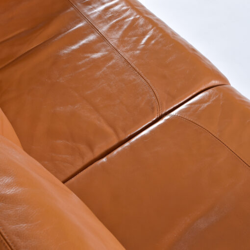 Mikael Laursen Cognac leather loveseat cushion detail