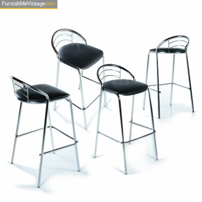 modern chrome bar stools black seats