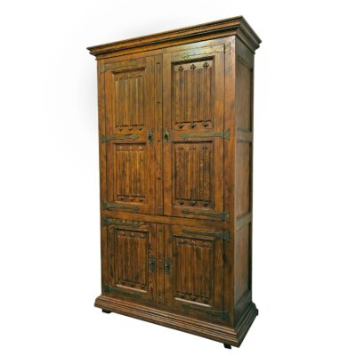 Gothic oak bar cabinet by Henredon