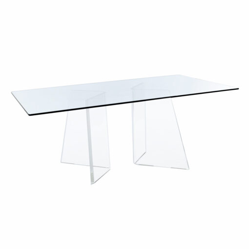 Lucite dining table with pedestal bases