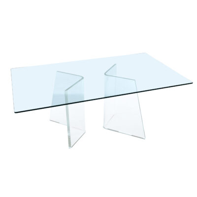 Glass top modern lucite dining table