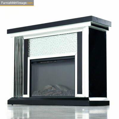 mirror crystal fireplace