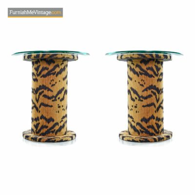 retro pedestal side tables
