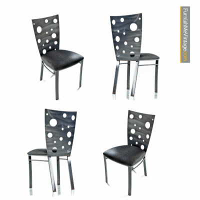 brutalist torch cut dining chairs