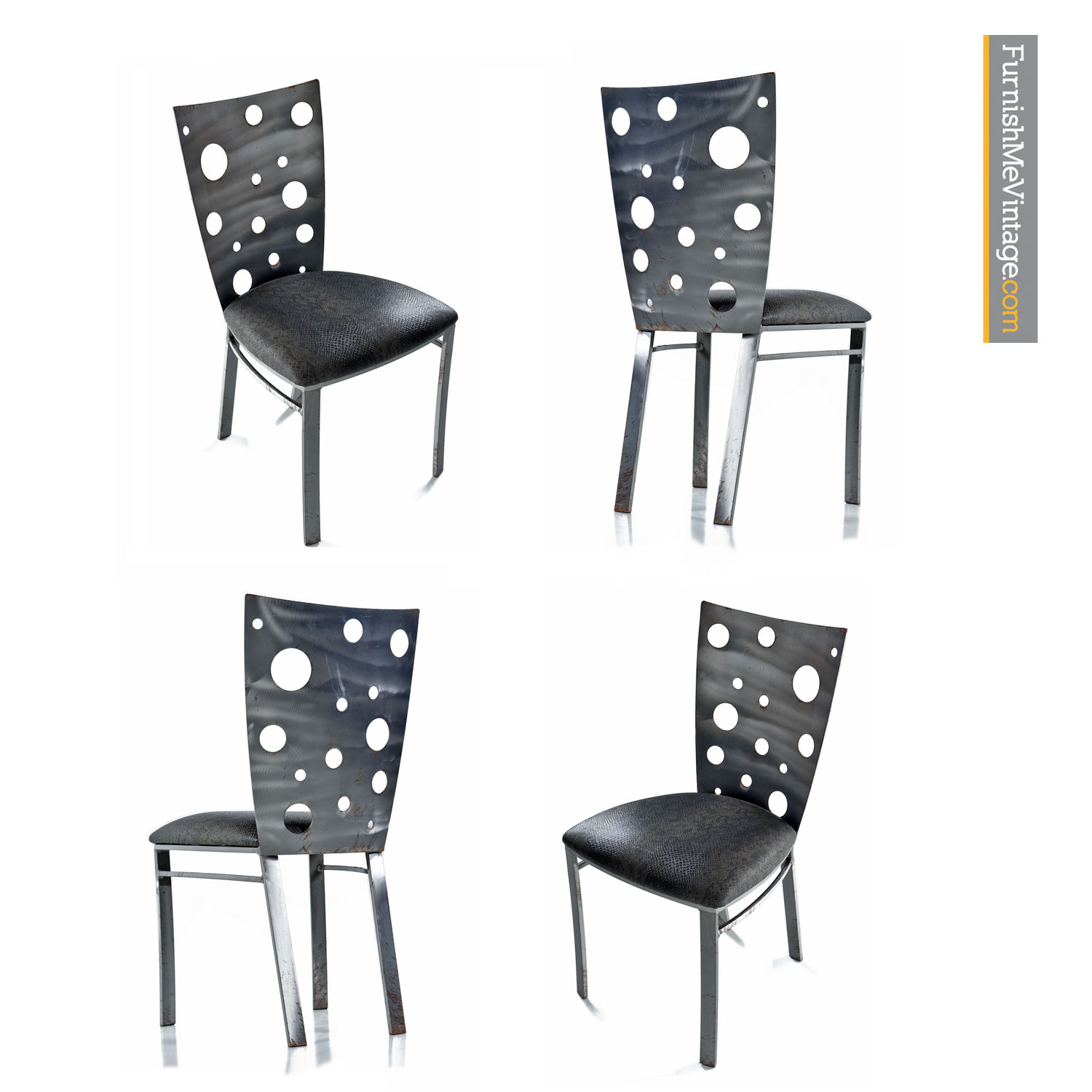 Johnston Casuals Brutalist Metal Dining Chairs