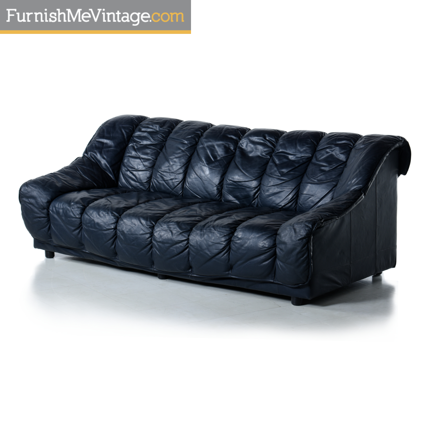 Italian Leather Sofa In The Manner Of Desede