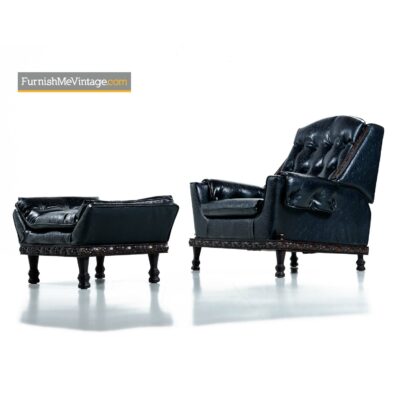 gothic retro tufted leather recliner