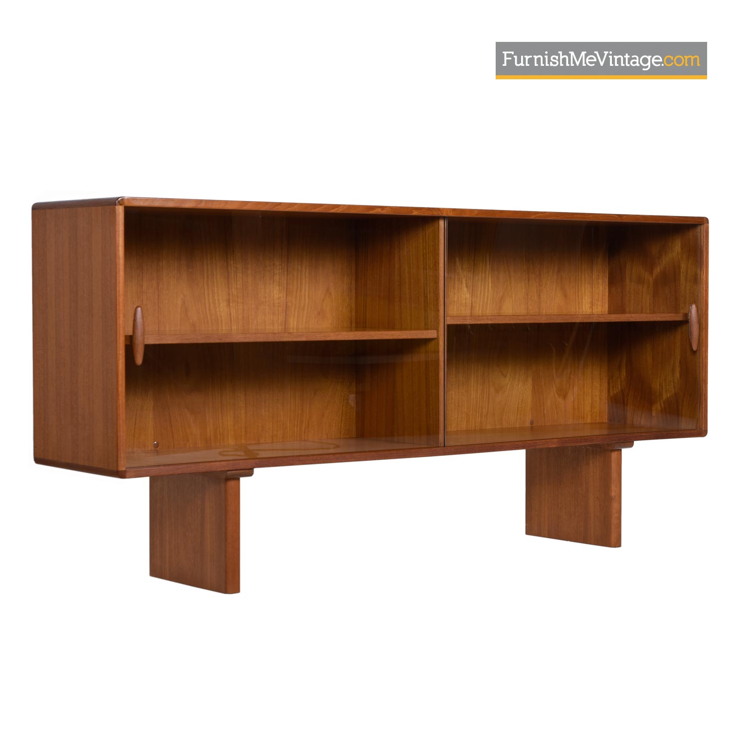 Dyrlund Danish Teak Glass Door Hutch Cabinet Furnish Me Vintage