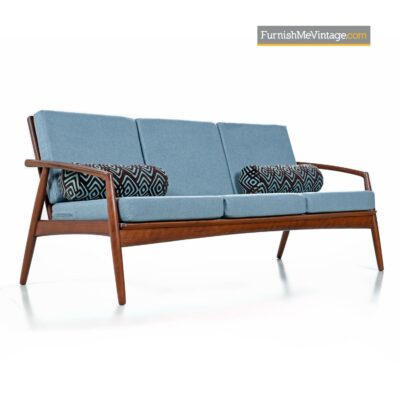 knife arm danish walnut sofa