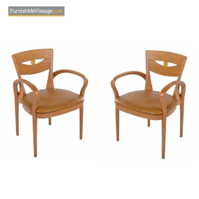 scandinavian modern beech armchairs