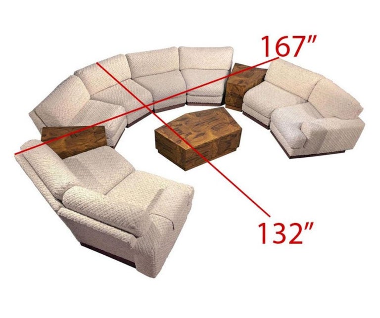 Milo Baughman Style 11 Piece Sectional Sofa Couch And End Tables Set