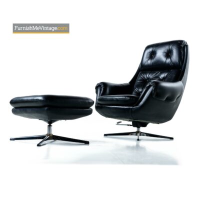 tufted black pod chair