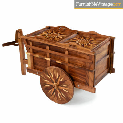 marquetry bar serving cart