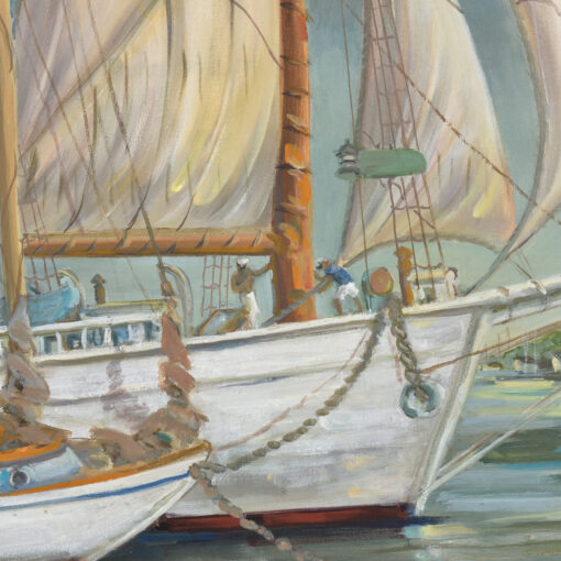 Milford Connecticut sailboat in a Marina painting