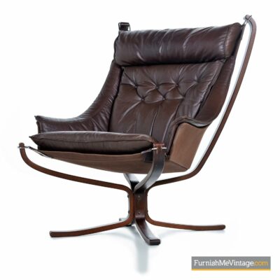 Sigurd Ressell falcon chair brown leather