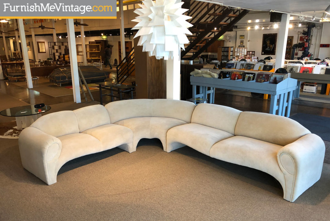 Vladimir Kagan Milo Baughman Neo Deco Sectional Sofa & Lounge Chair