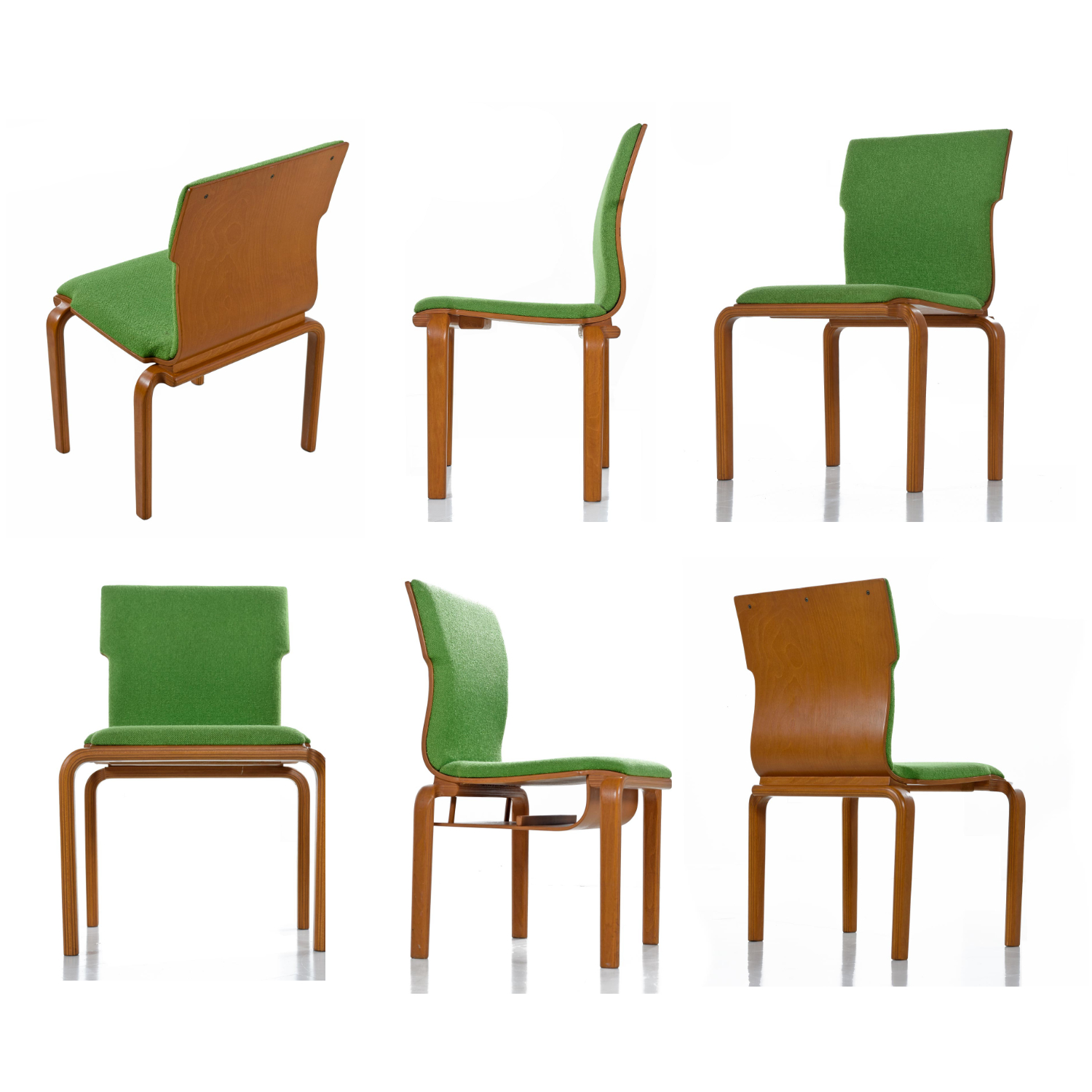 bill stephens style midcentury modern bentwood green dining chairs