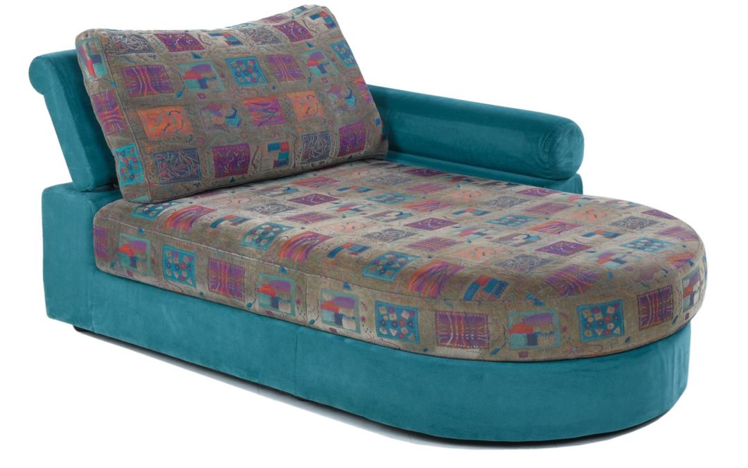 DellaRobbia Teal and Purple Chaise Lounge with Adjustable Back
