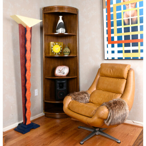 Drexel accolade bookcase neatly fits in a corner
