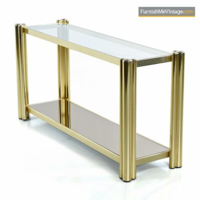 gold brass tubular modern console table