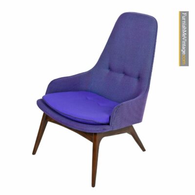 modern retro armchair purple tweed