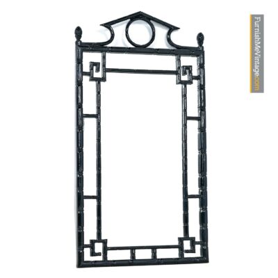 asian modern black lacquer mirror