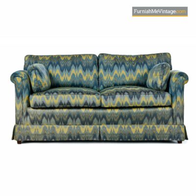 green yellow teal baker loveseat sofa