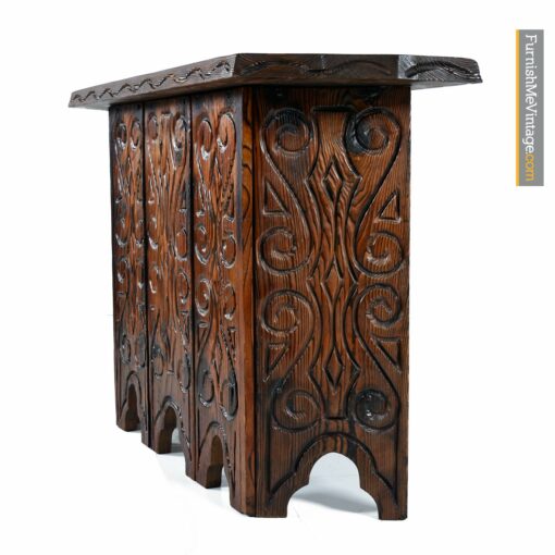 mid century carved tiki bar
