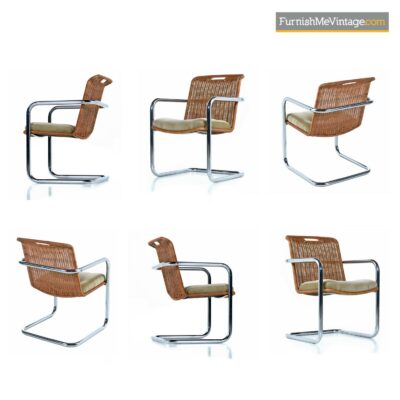rattan chrome gold velvet dining chairs