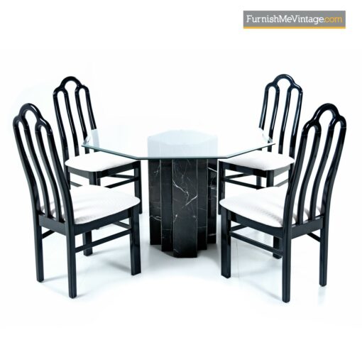 asian modern dining table black marble