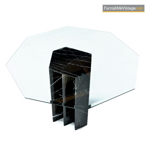 black marble glass modern dining table