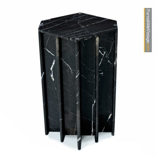 black stone marble dining table