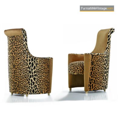 leopard print art deco modern chairs