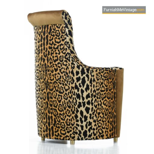 leopard velvet gold highback chairs