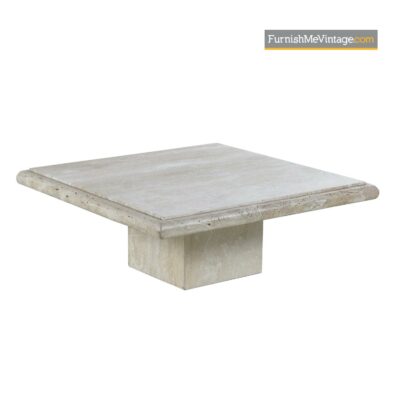 modern travertine pedestal coffee table