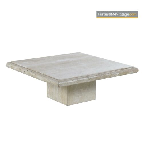 modern travertine pedestal coffee table