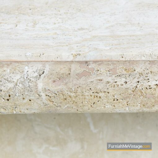 monumental pedestal travertine coffee table