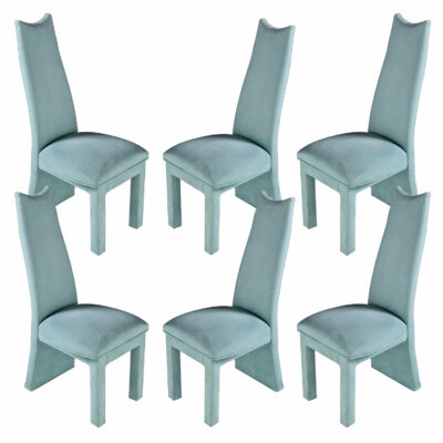 Aqua Blue Seafoam Green Modern Coastal Dining Chairs