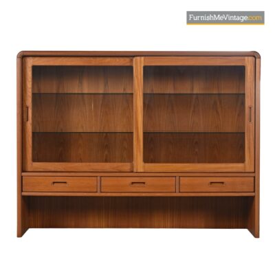 danish modern teak bookcase cabinet